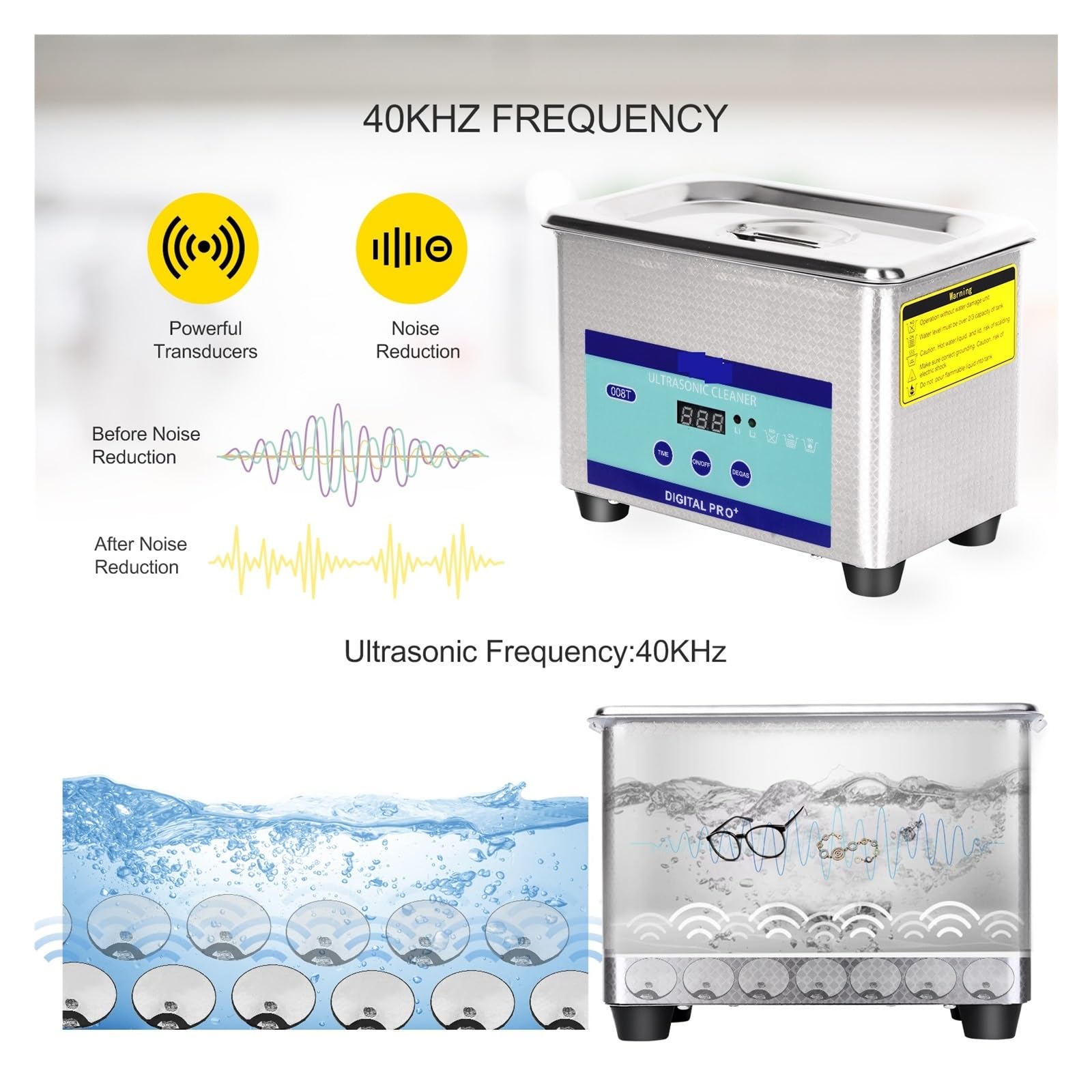 Limpiador de joyas, Máquina De Limpieza Por Ultrasonidos, 800 Ml, 40 KHz, Para Anteojos, Gafas Sol, Joyas, Relojes, Dentaduras Postizas Y Electrodomésticos,para retenedores