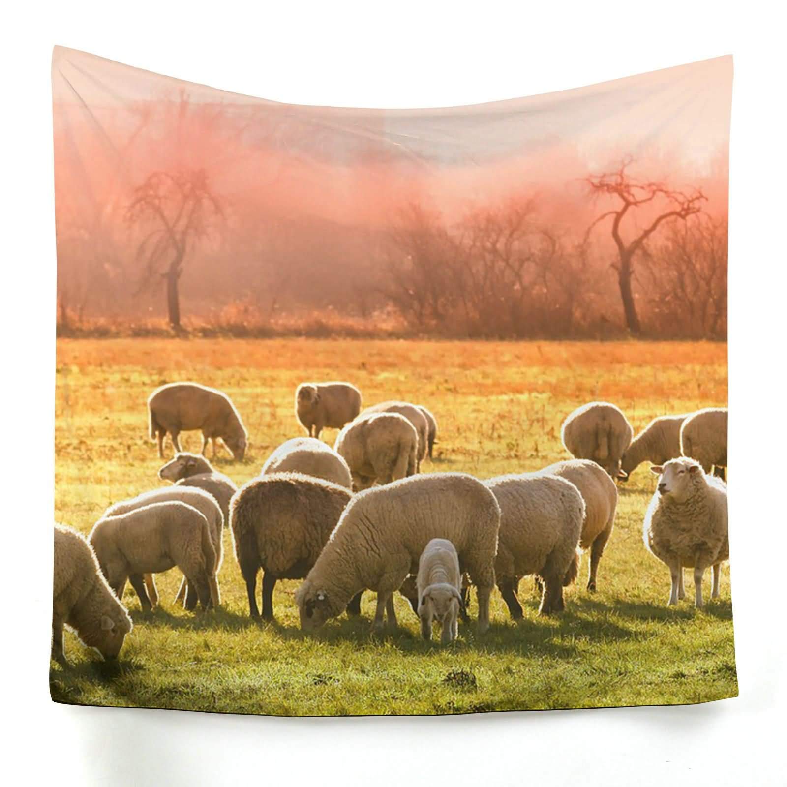 Tapisserie murale moutons et prairie pour créer un cocon de douceur chez soi