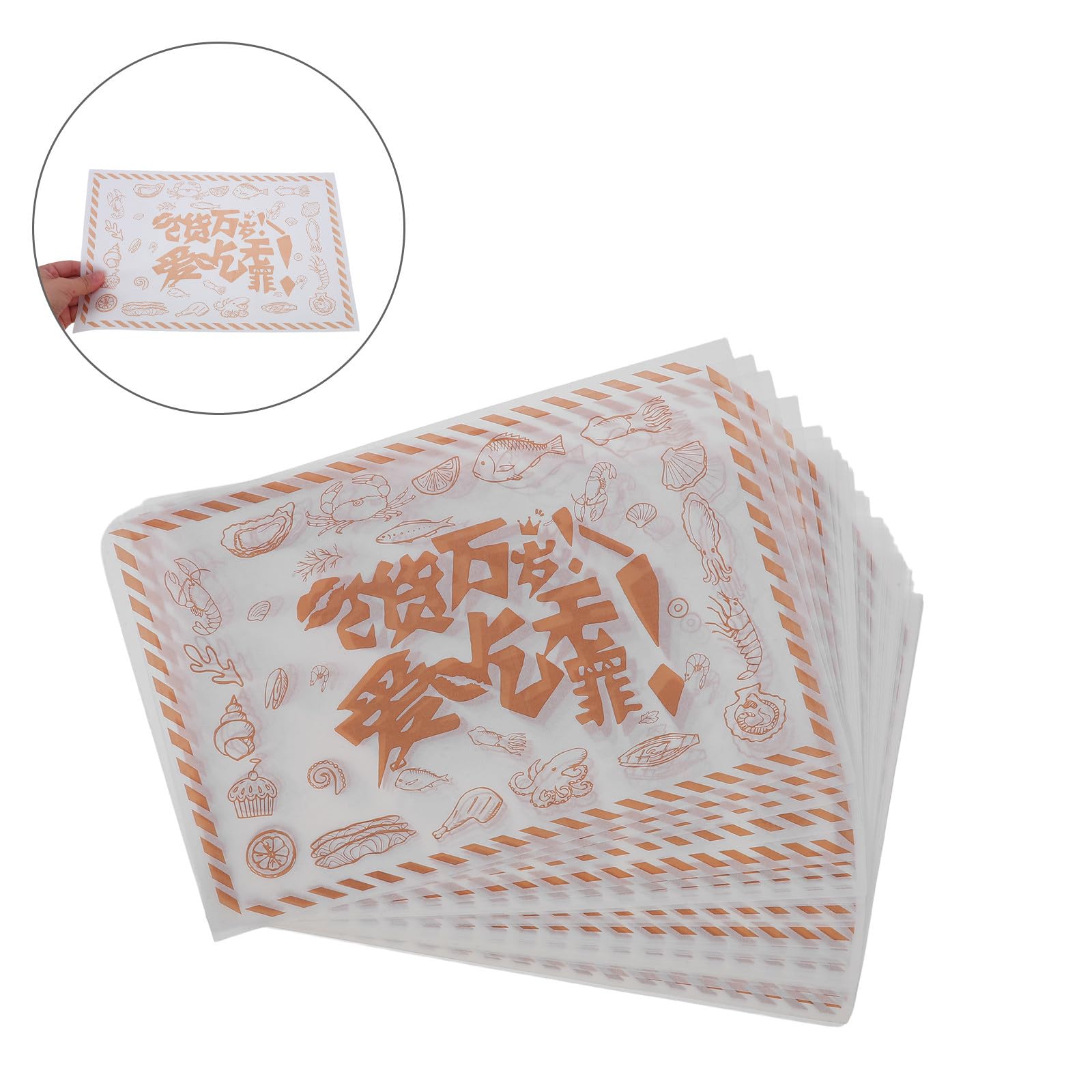 Abaodam 500 Feuilles de Papier Sulfurisé Alimentaire Anti-huile pour Cuisson Four et Service Traiteur, Surface Lisse et Nettoyage Facile, pour Tacos et Paniers