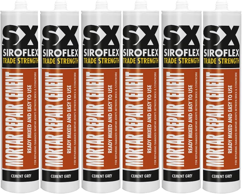 Siroflex Ready Mixed Repair Mortar Cement Brick Pointing Crack Gap Filler Grey - 6 Pack