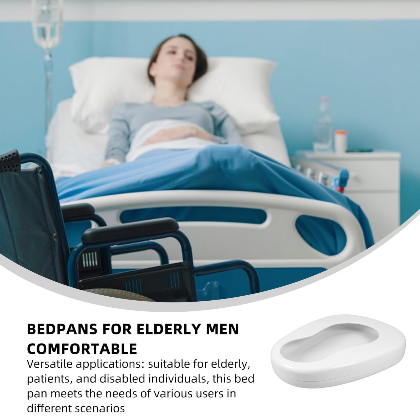 Generico Padella per Anziani in Smalto Bianco, Versatile per Uso Notturno, Comoda per Assistenza a Letto e Pazienti Allettati