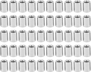 Porca do Conector Redondo M5 Porca de Acoplamento Porca do Conector Redondo Porca da Junta Aço Inoxidável 304 M5 X 0,8-8-L10mm Prata 50pcs