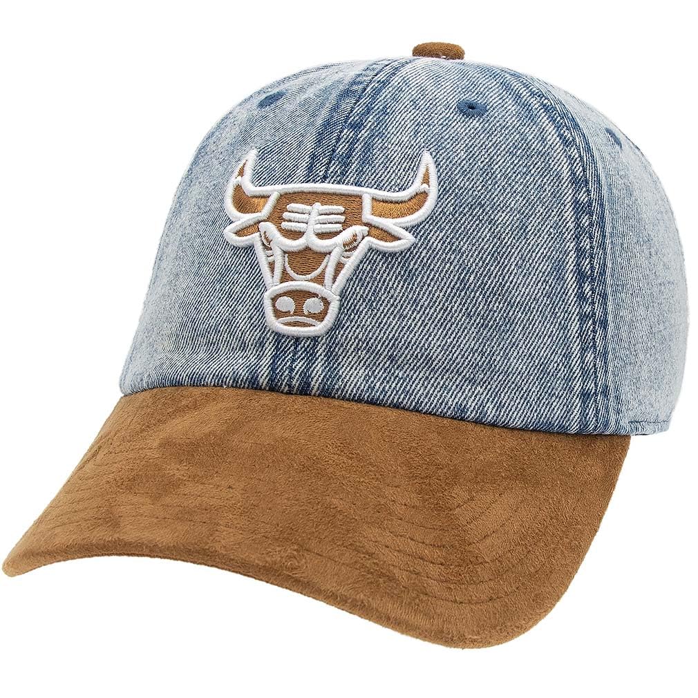 Mitchell & Ness NBA Skórzana czapka z paskiem Chicago Bulls Denim