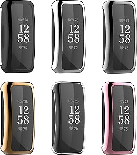 Compatible with Fitbit Inspire 3 / Inspire 2 Case, Full Coverage Screen Protector Soft TPU Plated Bumper Shell Protective Cover for Inspire 3 & Inspire 2 Fitness Tracker