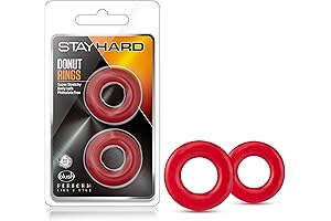 Blush Novelties: Super Stretchy Stay Hard Donut Cock Rings for Men - Red