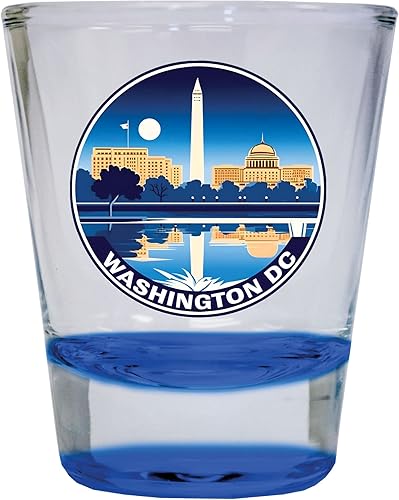 R and R Imports Washington, D.C. Souvenir - Vaso de chupito redondo de 1.5 onzas, color azul A