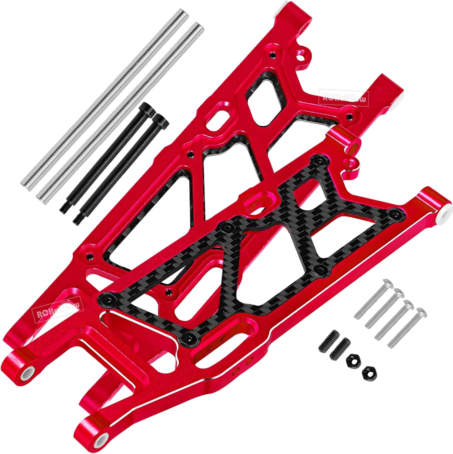 RC Rear Suspension Arms Upgrades Part for 1/8 Kraton 6S BLX,Outcast 6S BLX,Talion 6S BLX, Notorious 6S BLX,Alloy Aluminium Rear A Arms,2pcs,Red