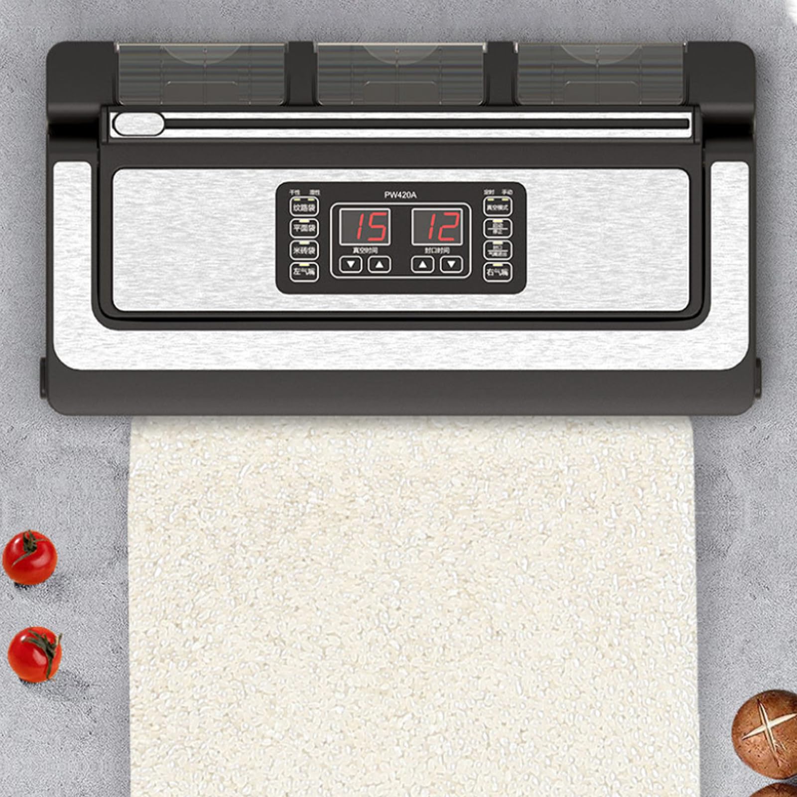 KRYANFEN Vac Pack Machine Heat Sealer Machine with 42cm Wide Sealing Bar 90KPa Power for Marinated Meat Vegetable Storage Home Kitchen Counter 110V