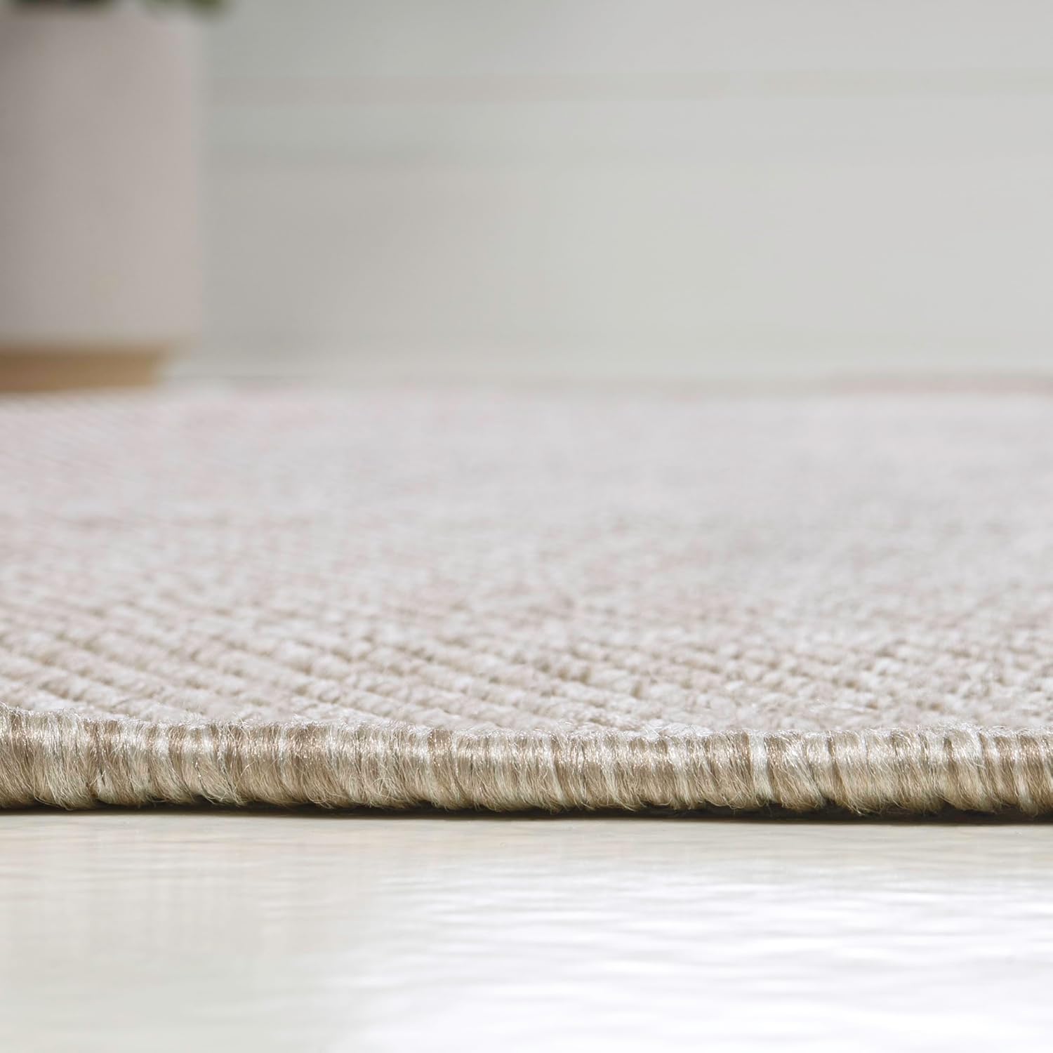 JONATHAN Y Radius Corner Solid Indoor Outdoor Runner Rug 2X8 Beige, Miles Modern Minimalist for Backyard, Patio, Porch, Easy-Cleaning, High Traffic, Pet-Friendly, Non-Shedding (SHP100B-28)