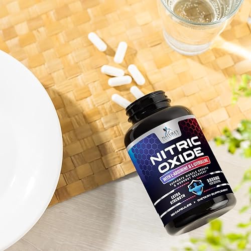 Miniatura 25 de Potenciador de óxido nítrico extra fuerte 3000 mg – L arginina 3 veces más fuerza suplementos de óxido nítrico para hombres y mujeres, citrulina,