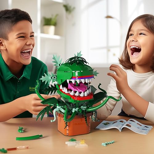 Miniatura 6 de Audrey-2 - Juego de construcción de plantas de piraña  471 piezas de bloques de construcción de plantas Little Shop of Horrors compatibles con