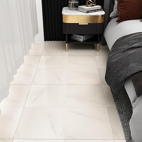 Miniatura 4 de VEELIKE Azulejos de vinilo impermeables de mármol gris y blanco de 12 x 24 pulgadas, autoadhesivos, extraíbles para garaje, baño, cocina,