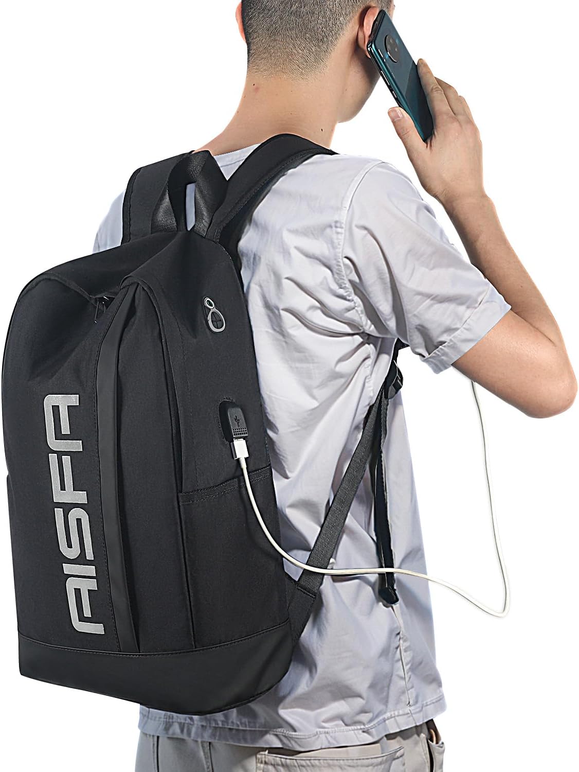 [AISFA] リュック メンズ バックパック リュックサック PCバック ビジネス リュック 防災 大容量 ラップトップ リュック USB充電機能付き イヤホン穴付き アウトドア 旅行 防水 男女兼用