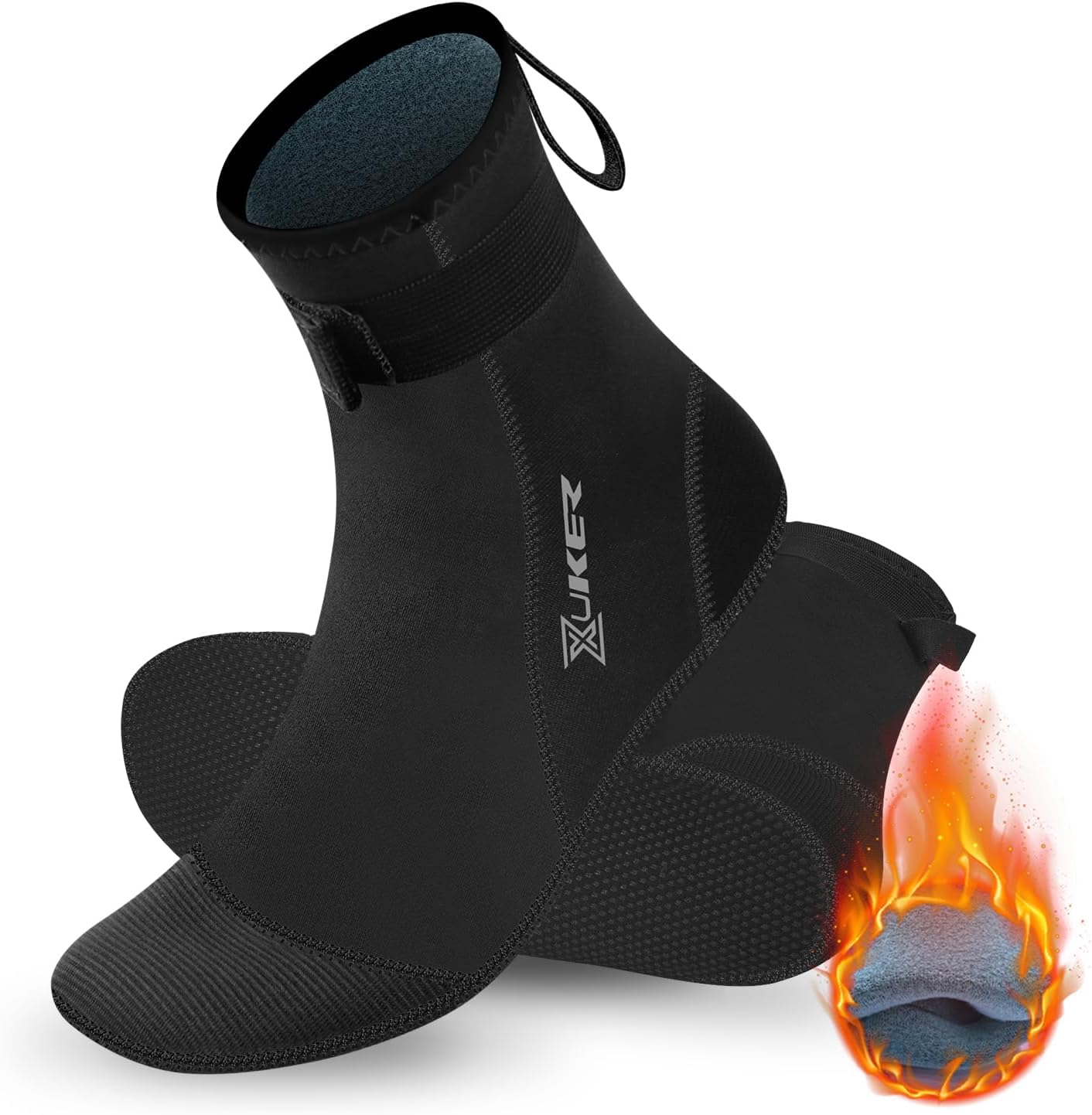 XUKER Neoprene Water Socks, Winter Fleece-Lined Warm Wetsuit Winter Socks for Scuba Diving Snorkeling Surfing - Image 7