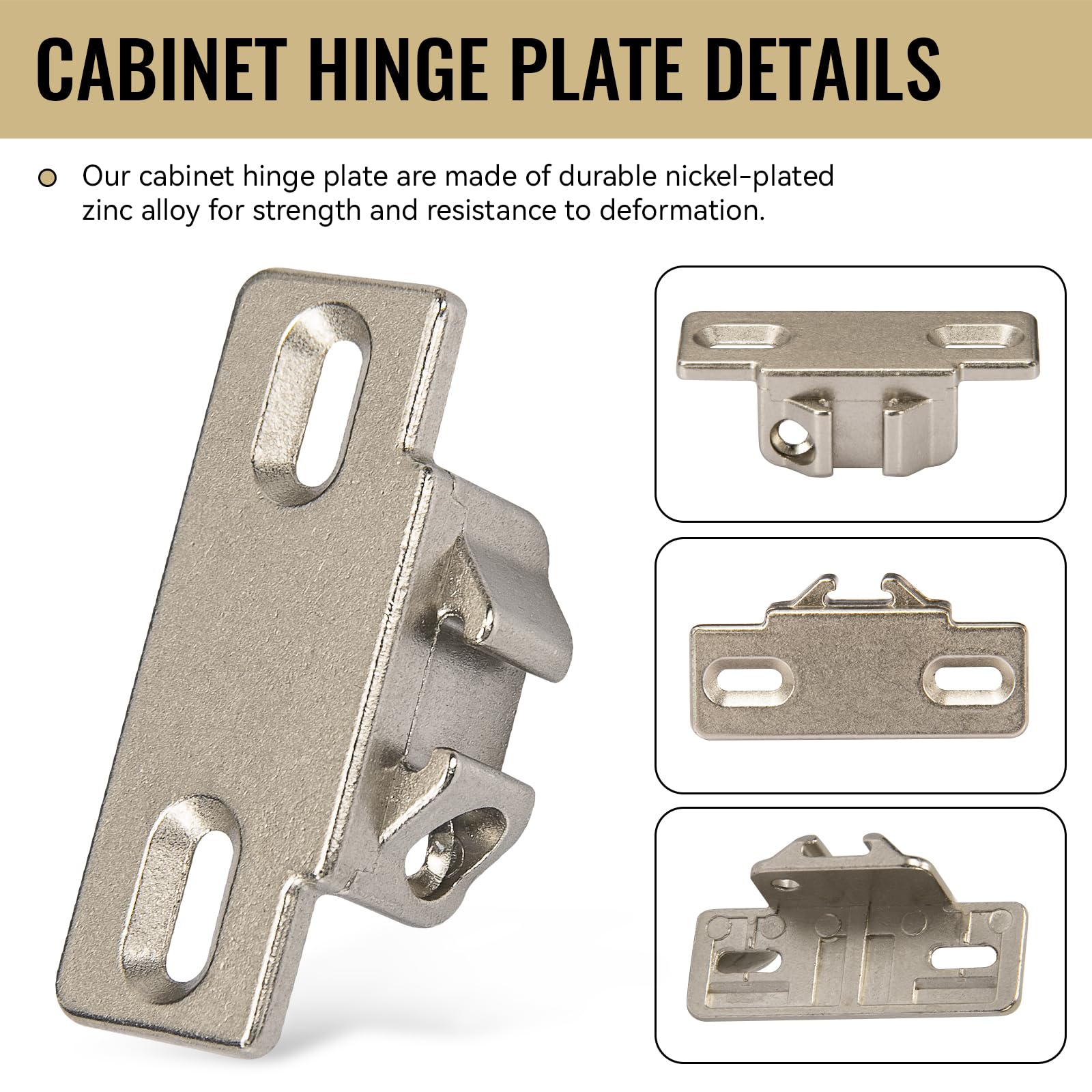 4 Pack Hinge Mounting Plate Replacement for Blum 1 3/8" Over -4