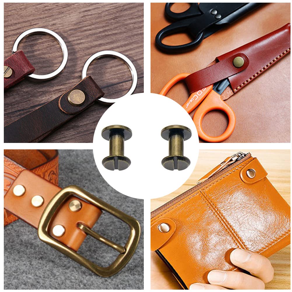 Kit de 50 rivets en laiton à faire soi-même, vis à fente de 8 mm, rivet incurvé décoratif pour sac en cuir, tissu, pantalon, sac en papier (10 m | Leroy Merlin