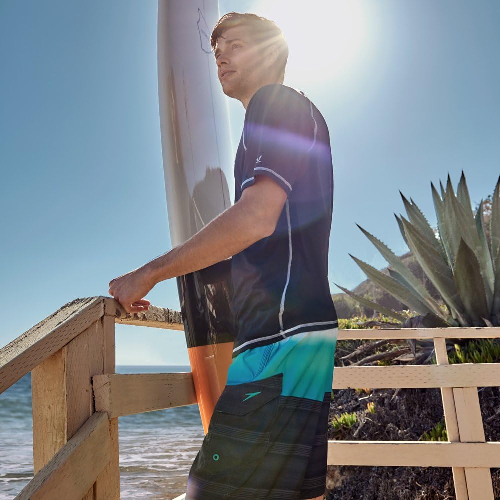 Speedo Mens Uv Swim Shirt Short-Sleeve Loose Fit Easy Tee - Image 6