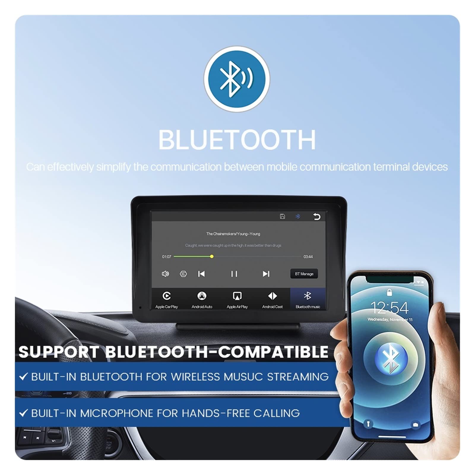 Amazon.co.jp: ドライブレコーダー 7 インチ IPS ワイヤレス Carplay 