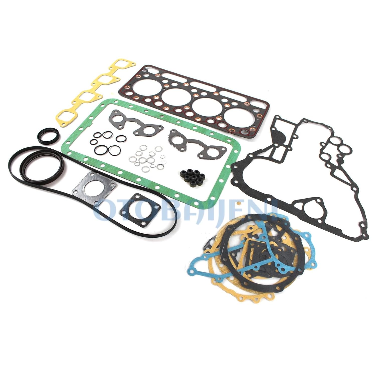 V1702 Engine Gasket Kit Full Gasket Set with Head Gasket for Kubota V1702 V1702B Engine Excavator KH90 Tractor L355 L2850 for Bobcat 743 733 Loader Engine Repair Aftermarket Parts