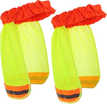 TIDTALEO 2pcs Reflective Strip Helmet Cover Breathable Sun Shade Protector Neck Shield for Construction Site Fits Hard Hats for Outdoor Activities Gardening Hiking Cycling