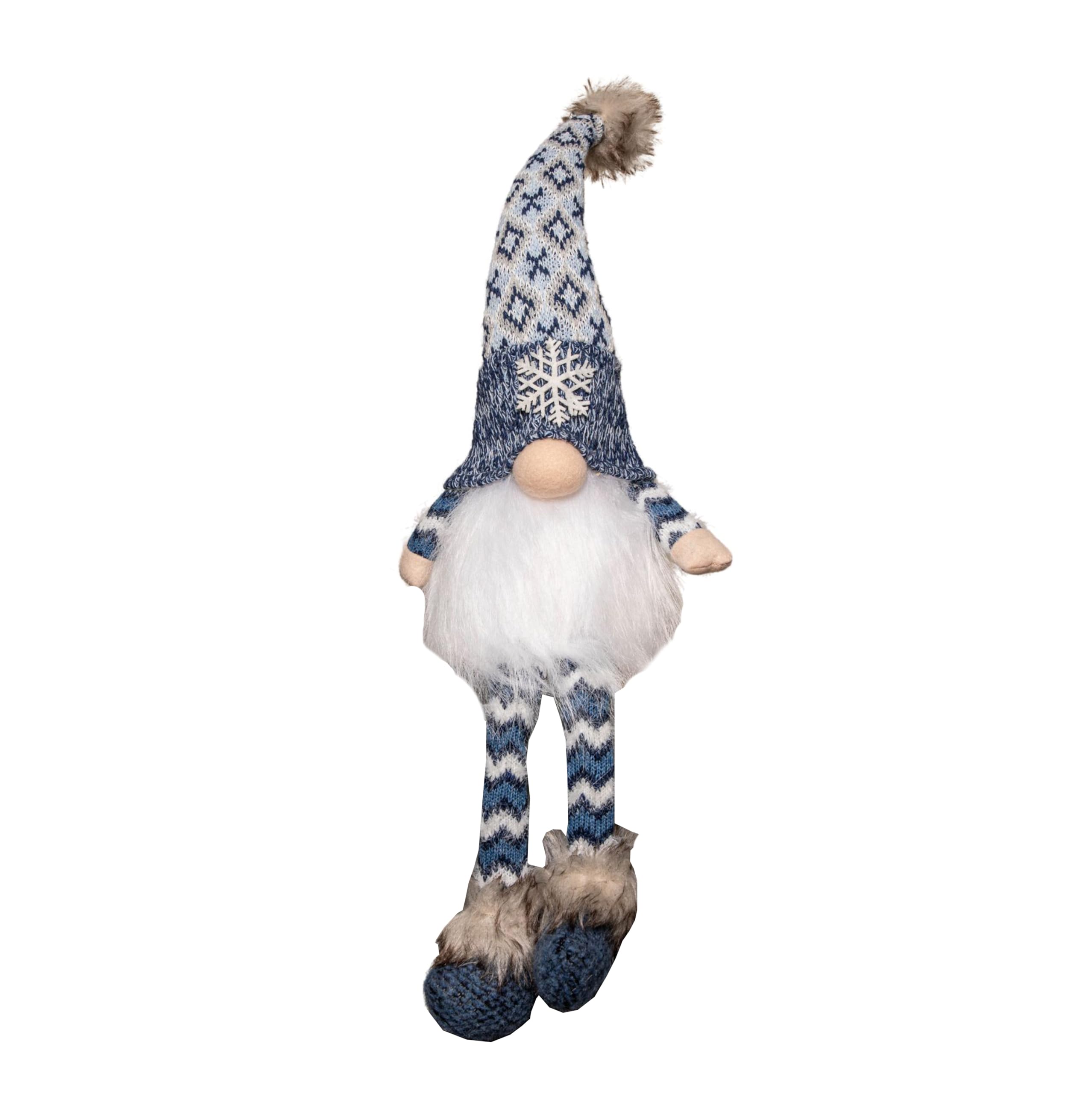 Samuel ALEXANDER 55cm Battery Operated Light up Blue Christmas Gonk with Dangly Legs & Snowflake Hat
