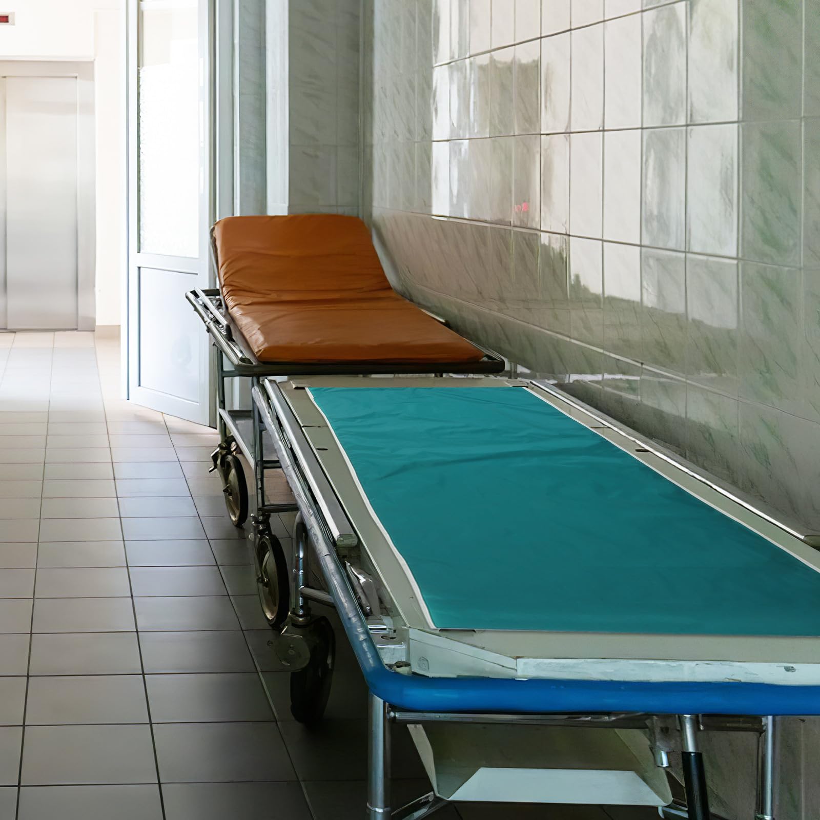 Yardwe Panno di Trasferimento Pazienti Allettati 180X75 CM Verde Rivestimento in Silicone per Posizionamento e Rotazione Agevolata Ausilio Assistenza Anziani e Letto Ospedaliero