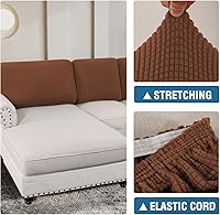 Vista 325 de H.VERSAILTEX 2025 New Sectional Couch Covers 8 Pieces Stretch Sofa Covers for Sectional Sofa Set Separate L Shaped Couch Cover for Both Left/Right