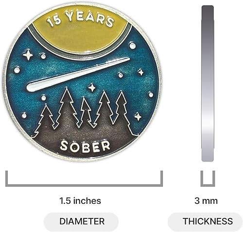 Miniatura 165 de The Achieve Mint Ficha sobria de 13 meses Chip sobrio de trece meses Regalo no AA, medallones no religiosos para hombres y mujeres que celebran
