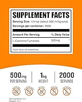 Vista 2 de BulkSupplements. com L-carnitina fumarato en polvo – suplemento de carnitina, nutrición deportiva, L-carnitina 500 mg – Sin gluten, 500 mg por