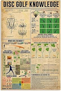 Vintage Metal Signage Disc Golf Knowledge Tin Poster Club Decor Metal Plaque Iron Painting for Cafe Bar Restaurant Studio Office School Home Wall Decor 12x18 Inches