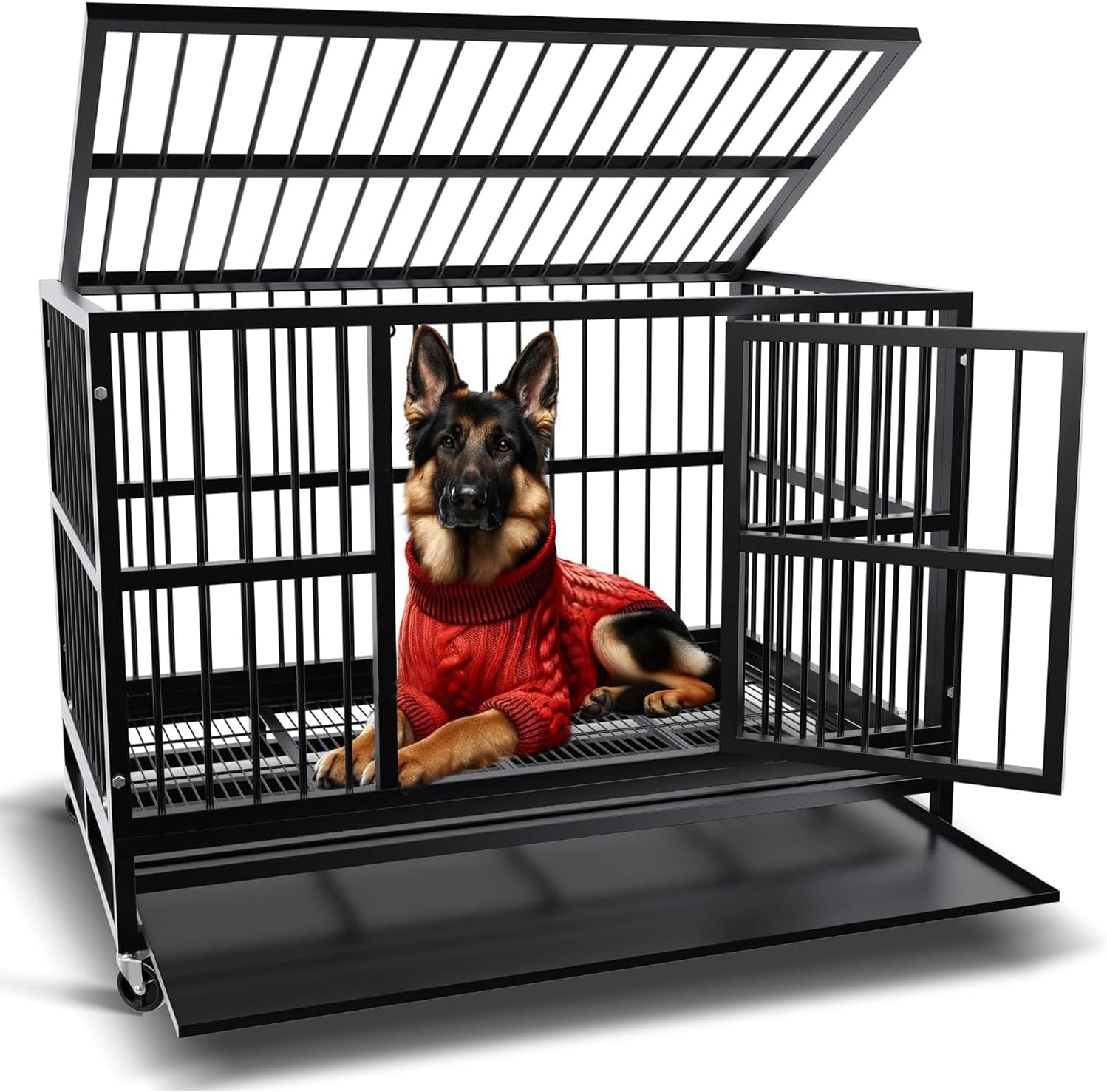 Efficraft 48 Inch Heavy Duty Dog Crate with Lockable