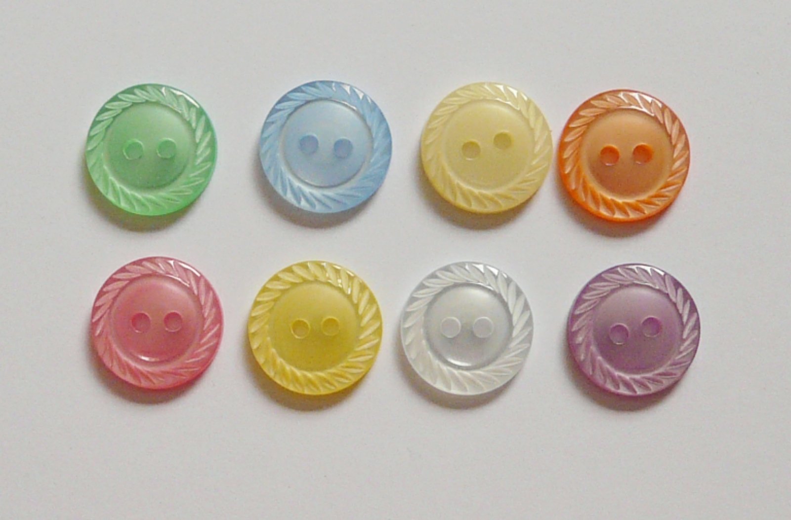 Pack of 120 New 14mm Assorted Rope Baby Buttons 15 Each of 8 Colours