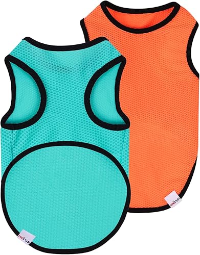 Paquete de 2 camisas refrescantes para perros, ropa de malla ligera transpirable para perros medianos, niños y niñas, camisetas para fanáticos