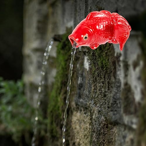 Miniatura 7 de Yardwe Fuente de pescado de carpa, escupidora, fuente de peces de carpa, escupidora, canalón, extensión de bajante, extensor de carpa decorativo,