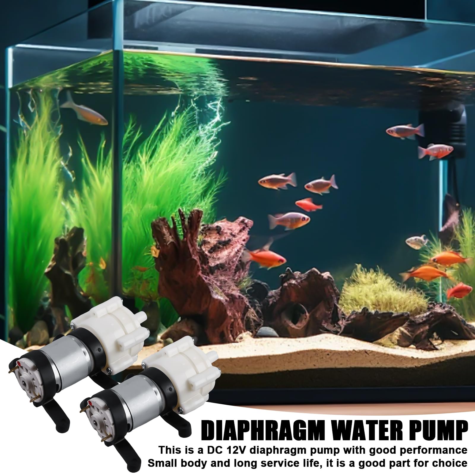 Bomba de Diafragma 12V 385 DC 1-2 l/min Autocebante para Agua