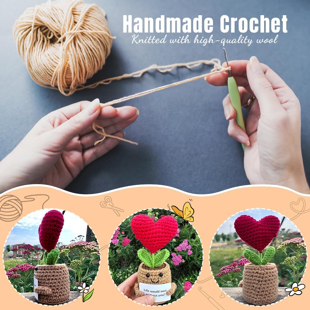 20PCS Positive Crochet Animals Bulk-Teacher Appreciation Gifts Bulk-Mother's Day Basket Stuffers-Team Staff Appreciation Gifts for Employees-Inspirational Crochet Animals Birthday Gift for Women Men