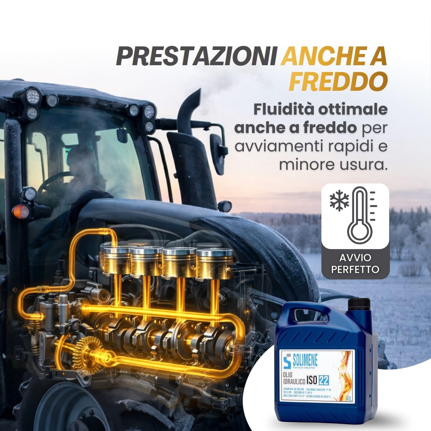 Olio Idraulico ISO VG 22 HVI 4L – Lubrificante Idraulico Professionale per Trattori, Muletti, Pompe e Centraline – Fluido Idraulico Antiusura Antischiuma Anticorrosione per Impianti Idraulici