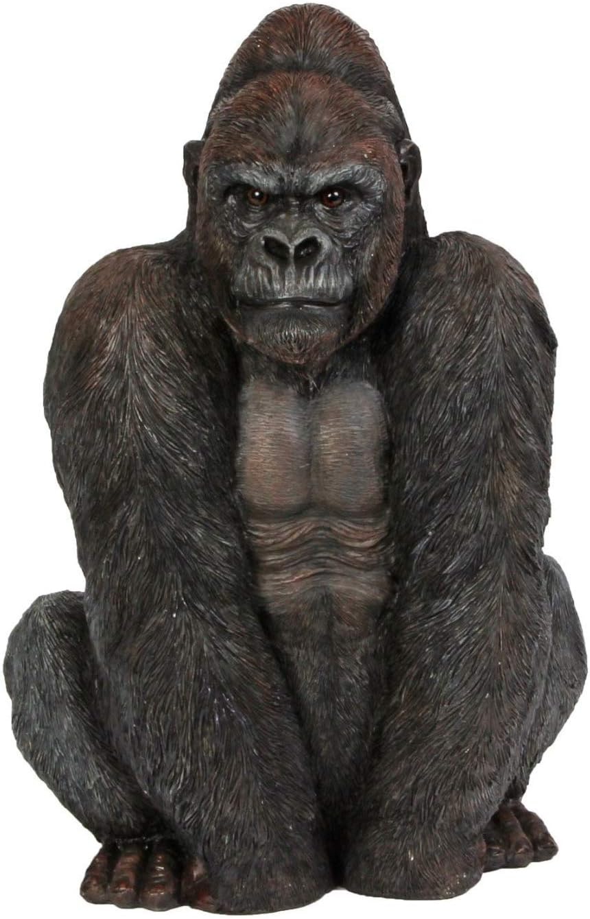 Large Gorilla Life-like Figurine Ornament Statue Resin 46 x 31 cm Hand Painted