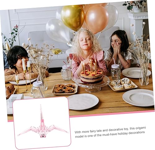 Miniatura 6 de COHEALI Estatua de grúa de origami, adornos de cristal, adornos transparentes, animales, juguetes, escultura de grulla de origami, figura