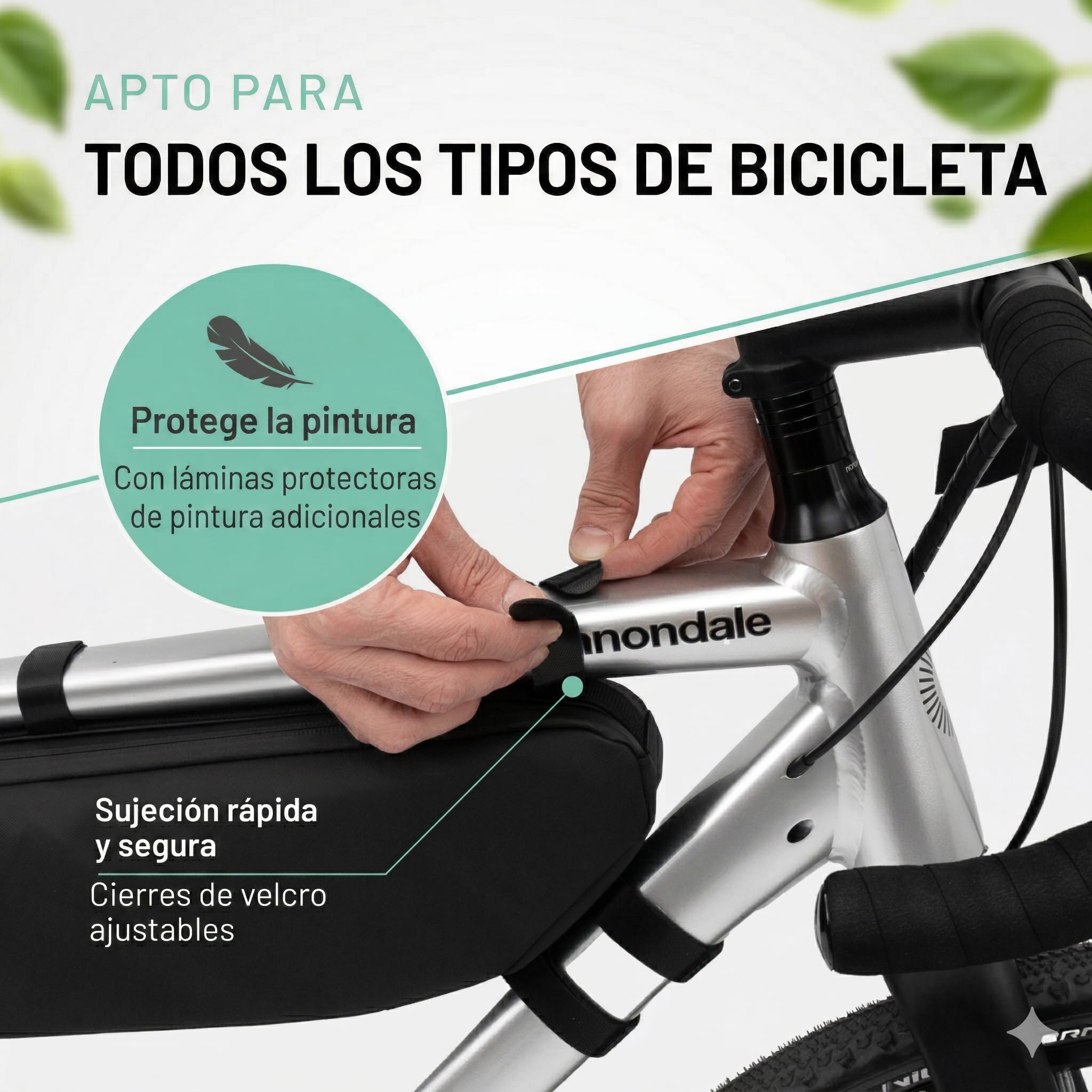 BIKEPACK Bolsa Cuadro Bicicleta 1,5L - Bikepacking Gravel Carretera MTB | Bolsa triangular con salida de cable y bolsillo para móvil, tejido repelente al agua, montaje fácil, accesorio ciclismo