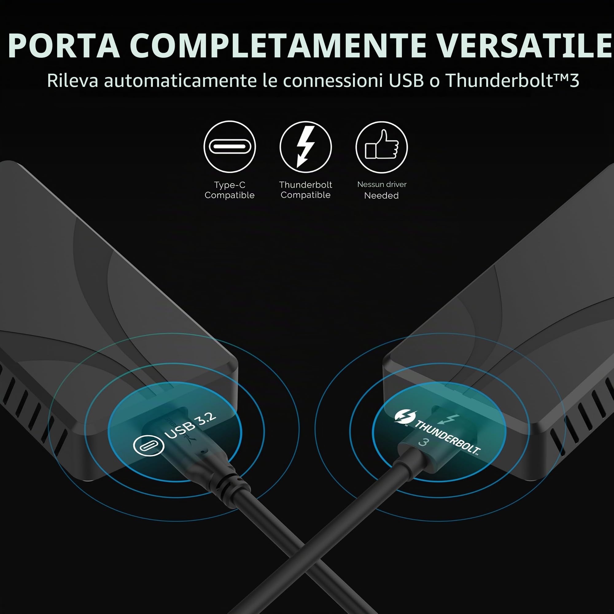 SABRENT SSD Esterno [2TB] Thunderbolt 3 in Alluminio Robusto, Compatibile USB-C (SB-XTMP-2TB)