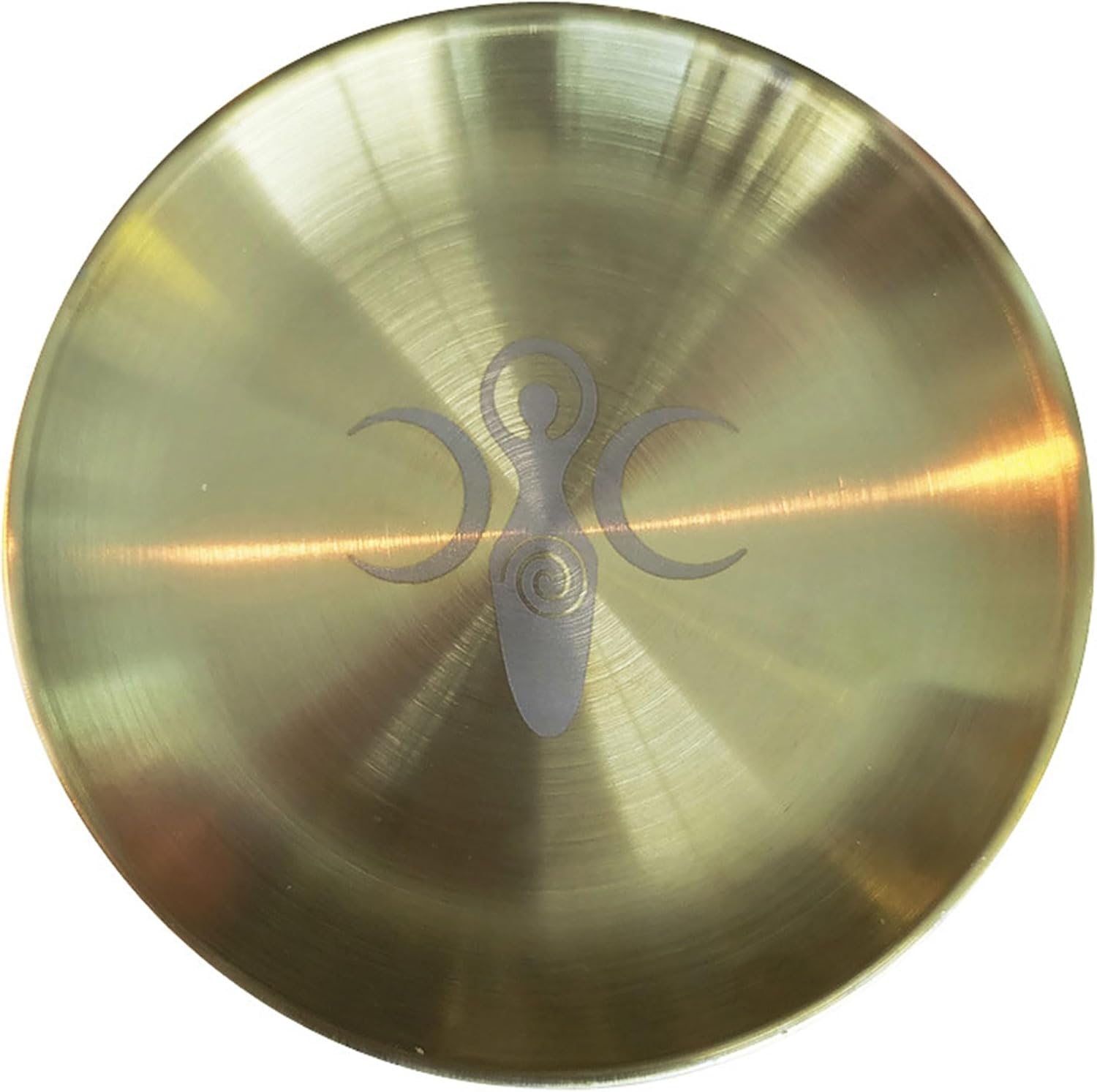 5.5inch Altar Ritual Plate Dish Stainless Steel Flat Bowl Round Metal Jewelry Tray Prayer Astrology Tarot Offering Plate Ring Trinket Holder for Smudging Decoration Trays Gold (Zodiac Gold)