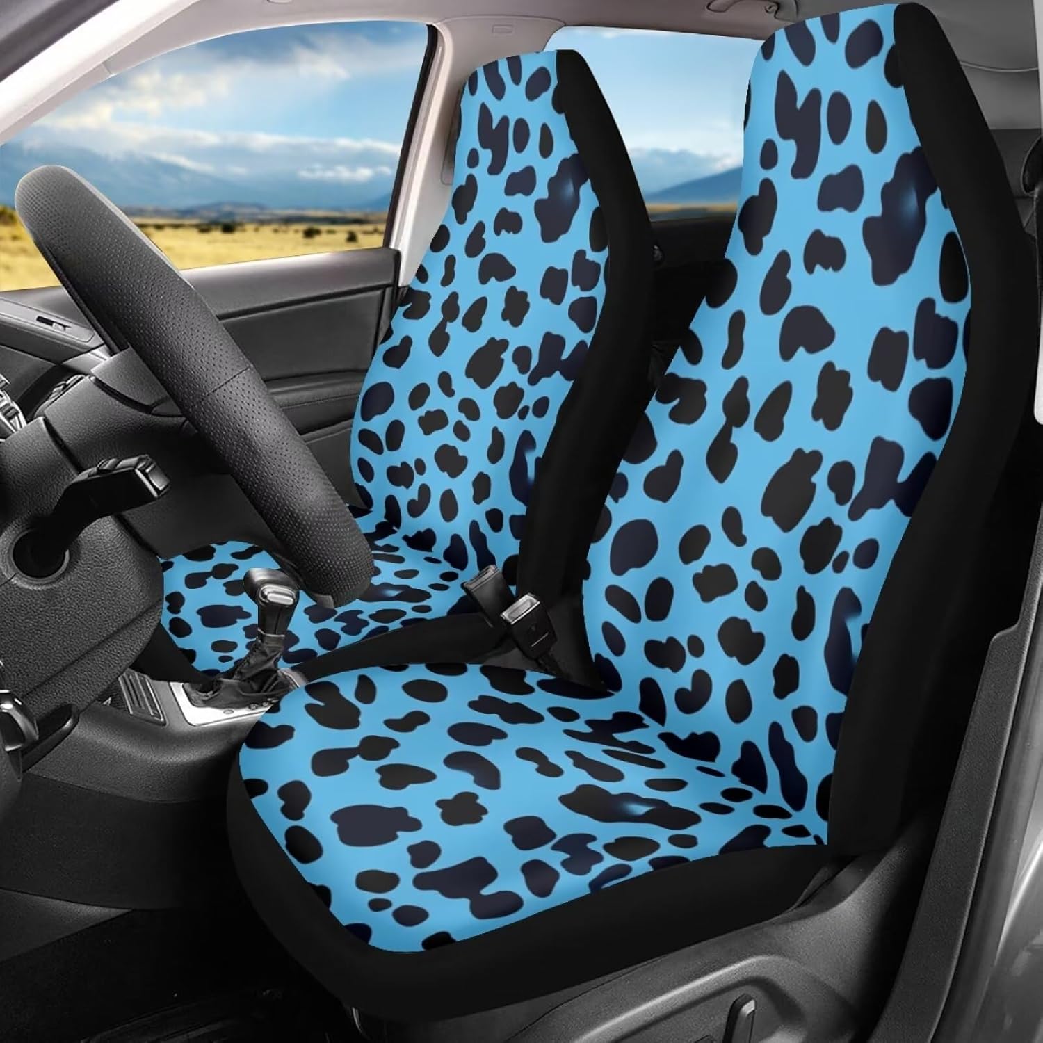Bulopur Tiger Print Universal Car Seat Cover Set of 2, Auto Accessories for Men Women, Automotive Protective Interior Soft Interior Protector Accessories Fit for Car SUV Sedan Truck