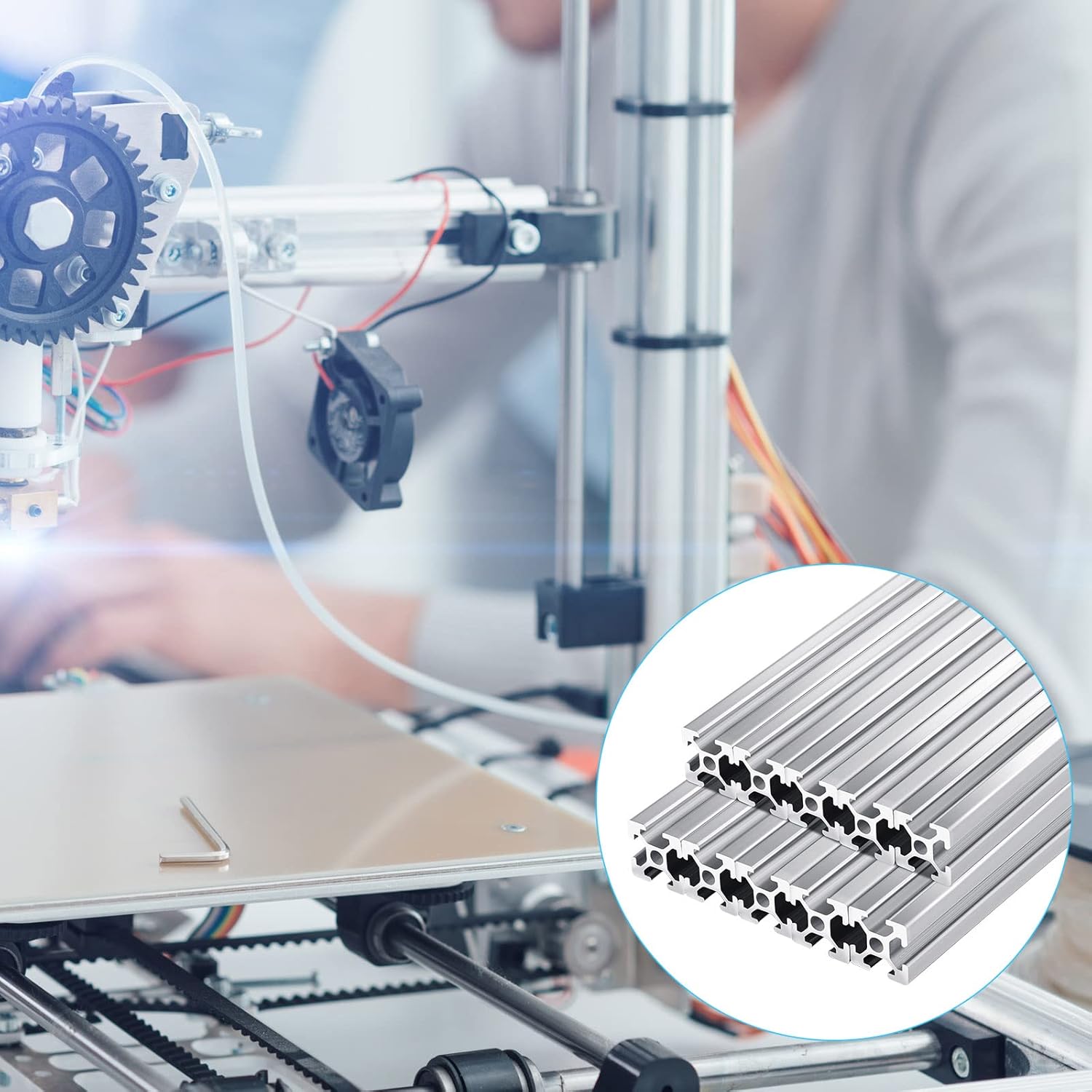 10 pcs 1000 mm 2020 Aluminum Extrusion European Standard Anodized Linear Rail Industrial Aluminum Profiles for 3D Printer Parts and CNC DIY CNC Workbench (Silver, T Style)