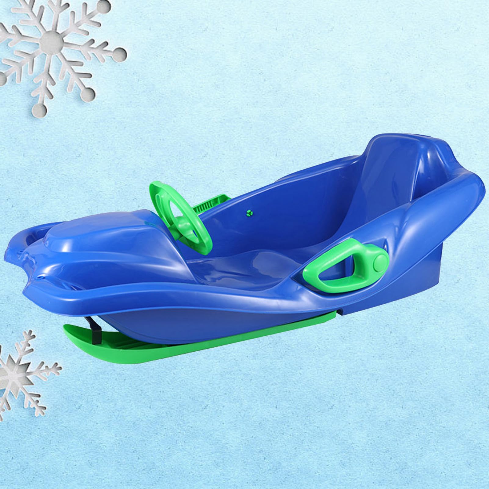 TUOYIBO Happy Children's Sledding, Children's Sledge, Thickened Double Sledge, Snow Sledge with Backrest, Plastic Sledge