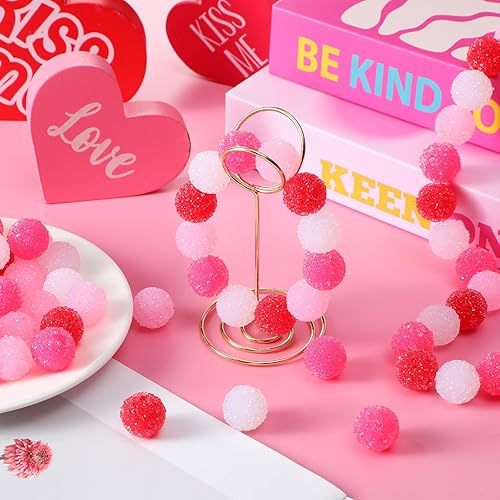 Miniatura 5 de Huquary 50 cuentas de diamantes de imitación para el día de San Valentín de 0.78 pulgadas (0.787 in), cuentas redondas de bola de disco de colores