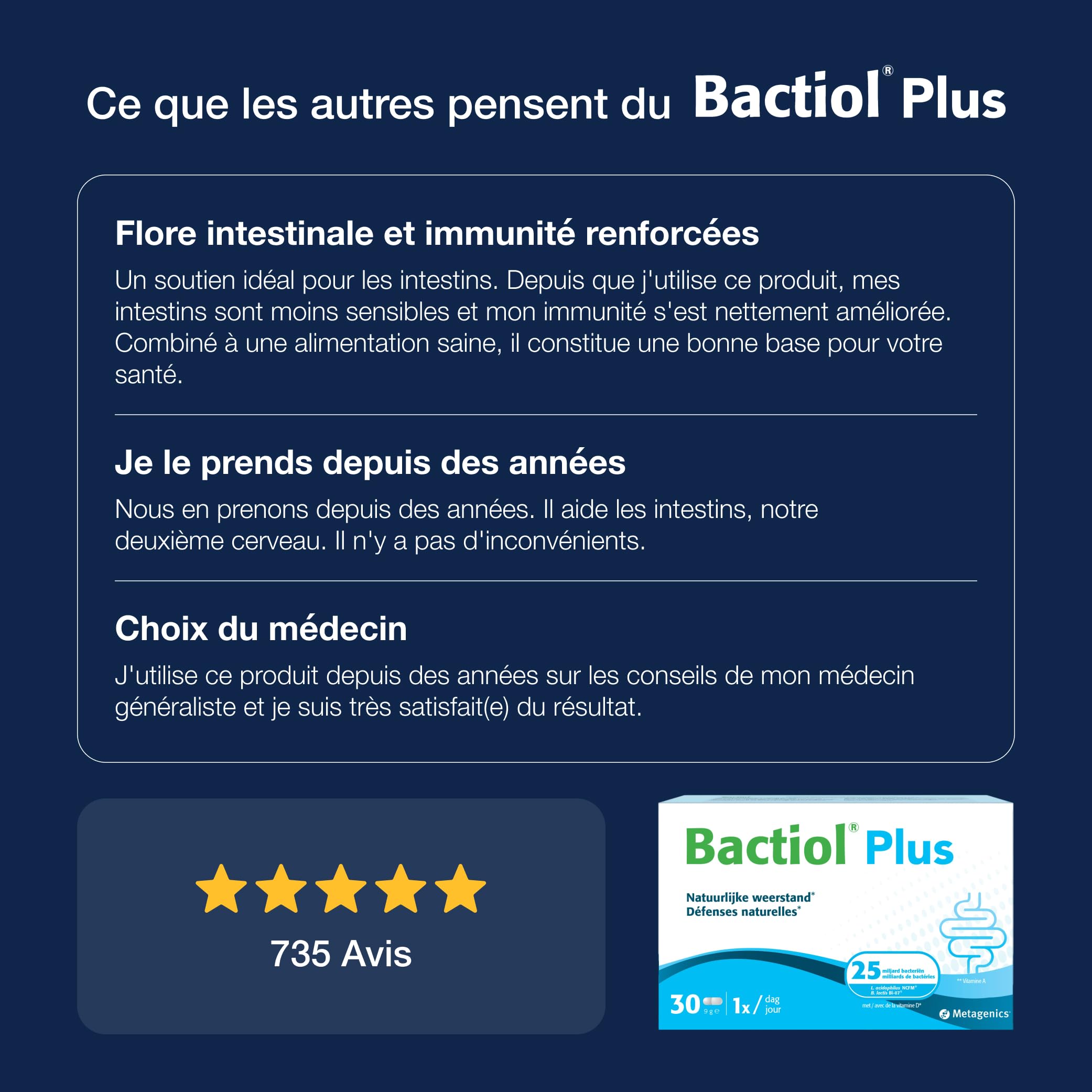 Metagenics Bactiol Plus - Milchsäurekulturen, Vitamine D & A - 60 Kapseln