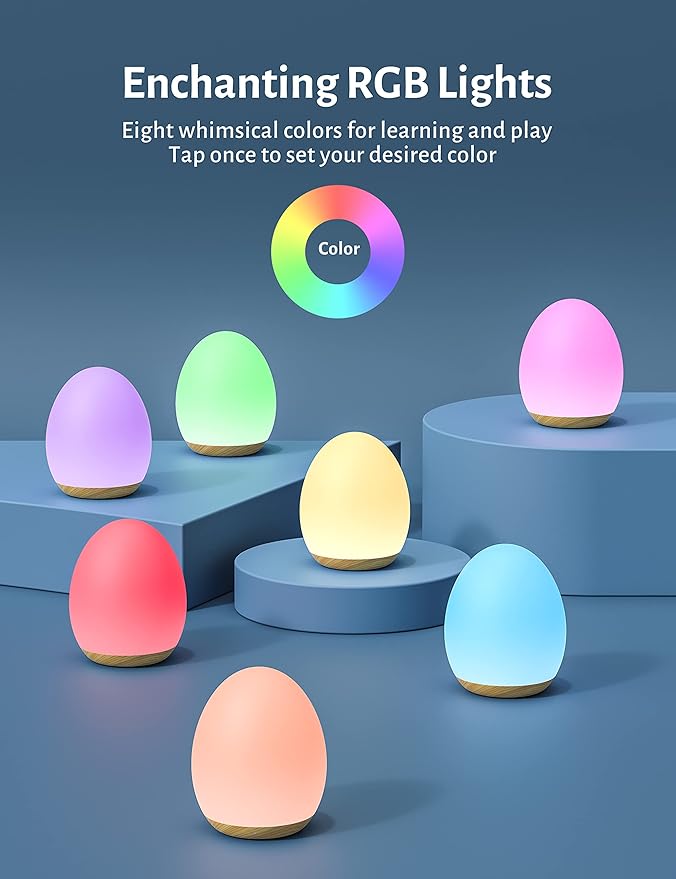Lámpara de noche infantil LED recargable con temporizador y control táctil miniatura 2