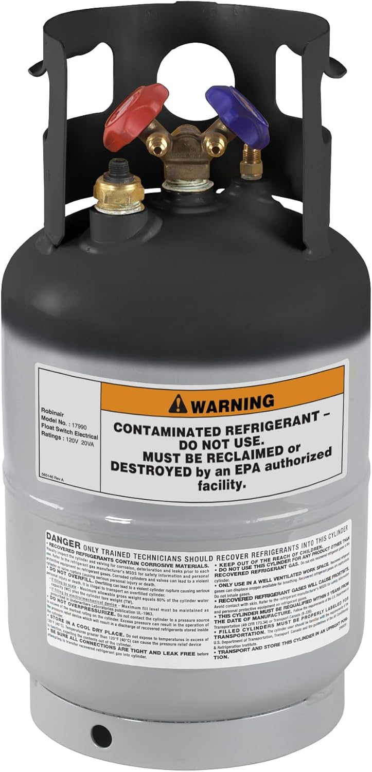 Robinair 17990 Contaminated Refrigerant Tank Assembly - Empty