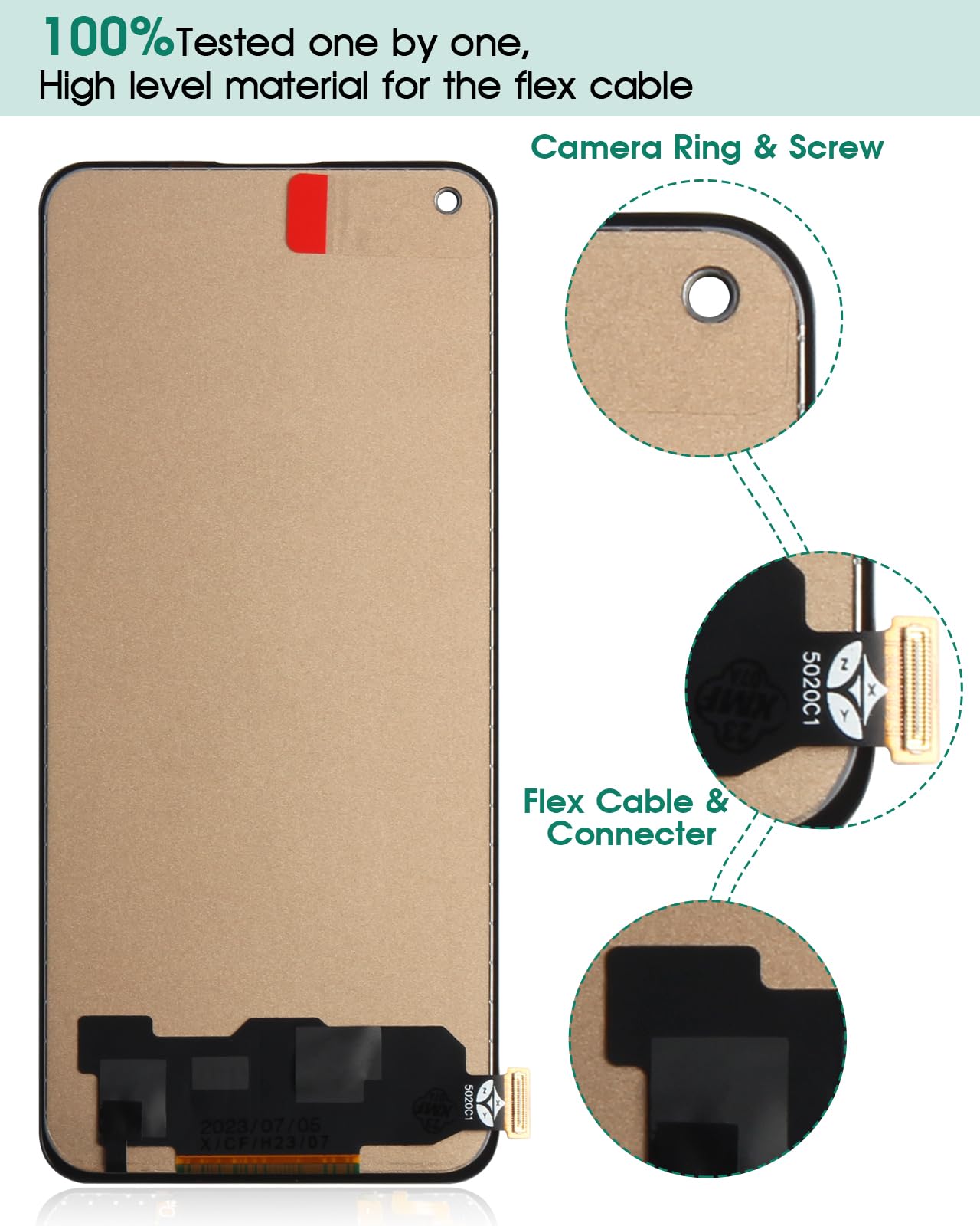 SRJTEK Display LCD per Oppo Realme 8 Pro/7 Pro/Reno5 Z, Realme 8 4G / Reno4 SE Digitizer senza cornice (nero, nessuna identificazione delle impronte digitali)